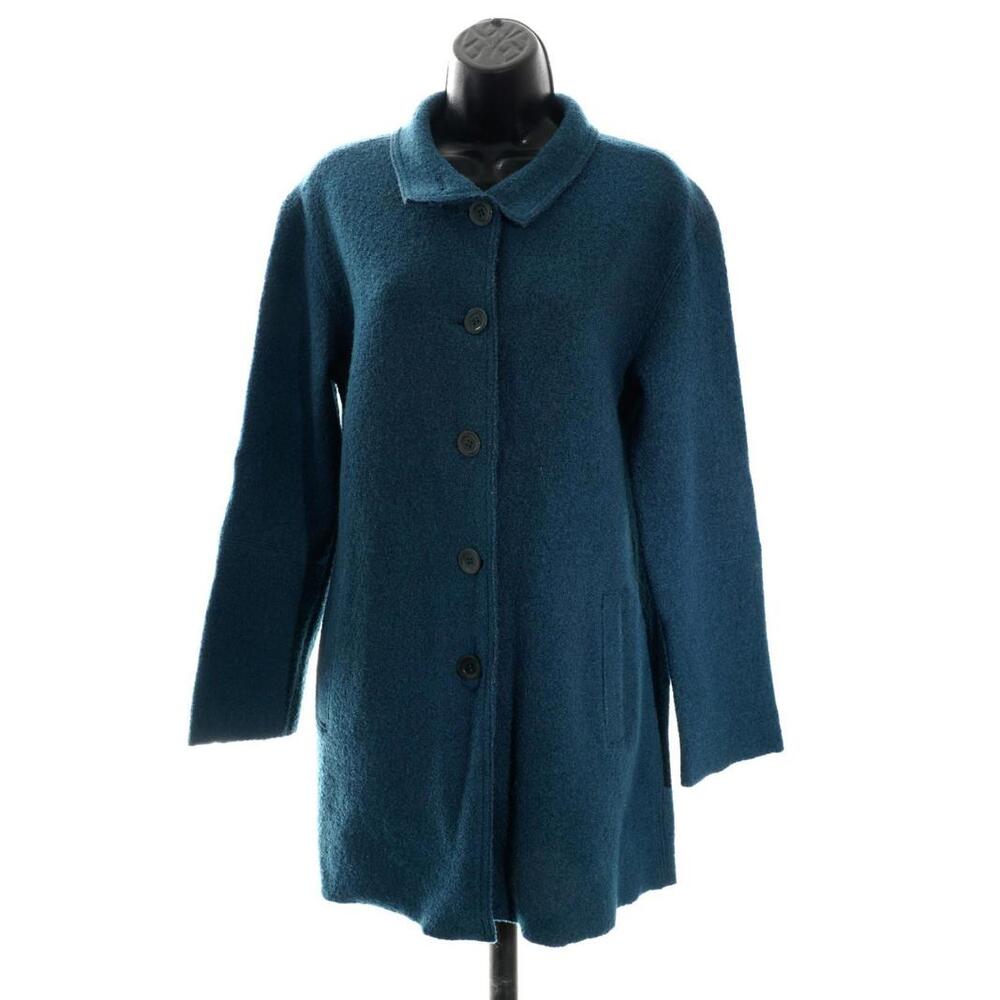 Talbots Boiled Wool High Collar Jacket Pea Coat Women's Sz M